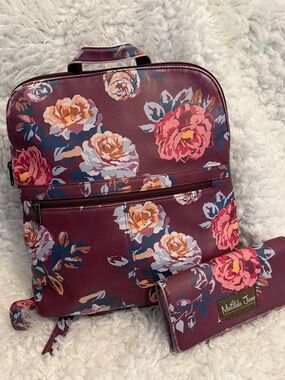 Matilda Jane Moments With You Plum Perfect Backpack Purse w/wallet
